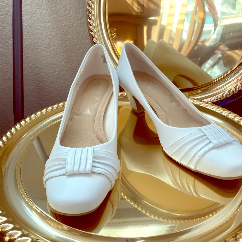 White wedding heels